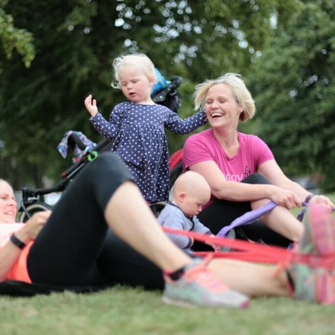 Women and kids at a buggyfit session.